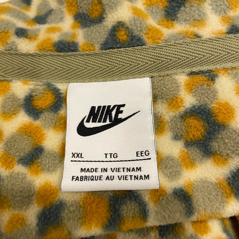 Nike Logo Multi Color Print Full Zip High Neck Fleece Jacket XXL - Picture 5 of 7